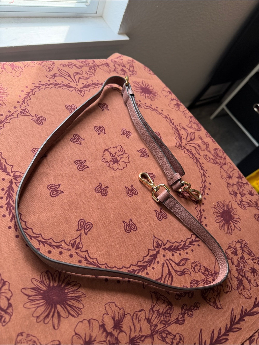 Michael Kors Pink Leather Crossbody Strap with Gold Hardware